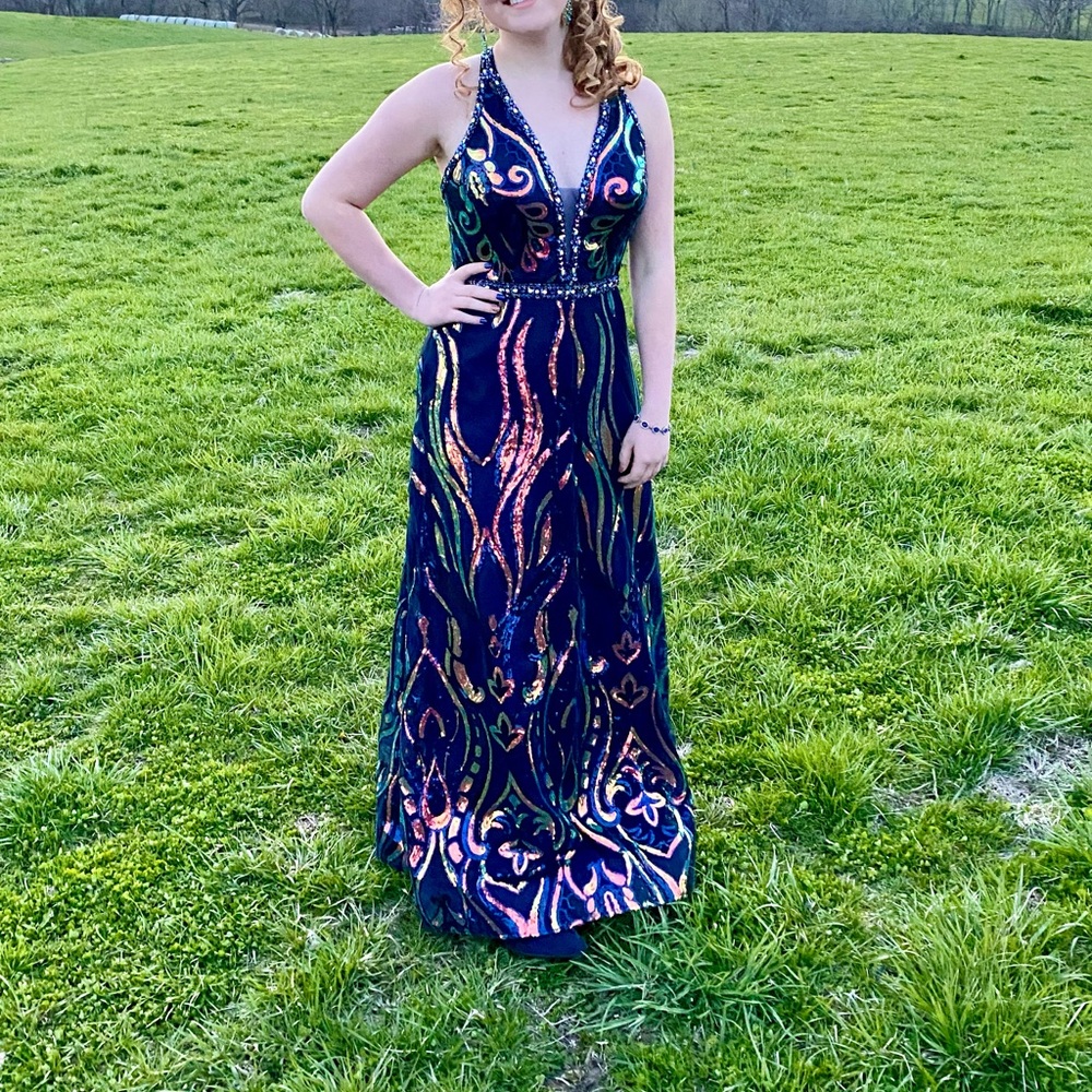 Sequin Embellished Halter Dress